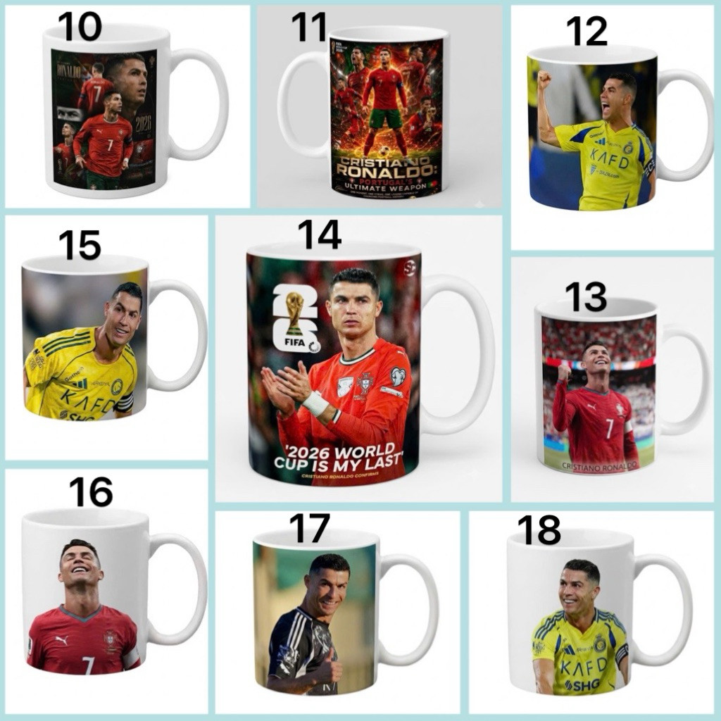 Cốc sứ CR7 / Cốc hình Ronaldo CR7 / ly sứ CR7 / ly sứ cầu thủ bóng đá Ronaldo CR7