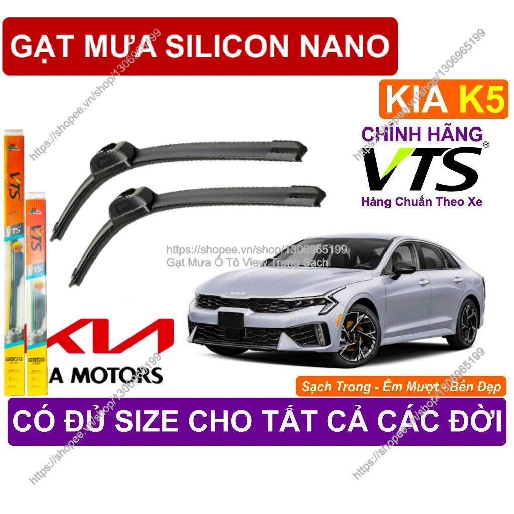 K5, Gạt Mưa Êm Mượt Kính Lái KIA K5, Cặp Gạt Mưa Kính Lái KIA K5,  Đủ Size Cho Các Đời X.e KIA K5