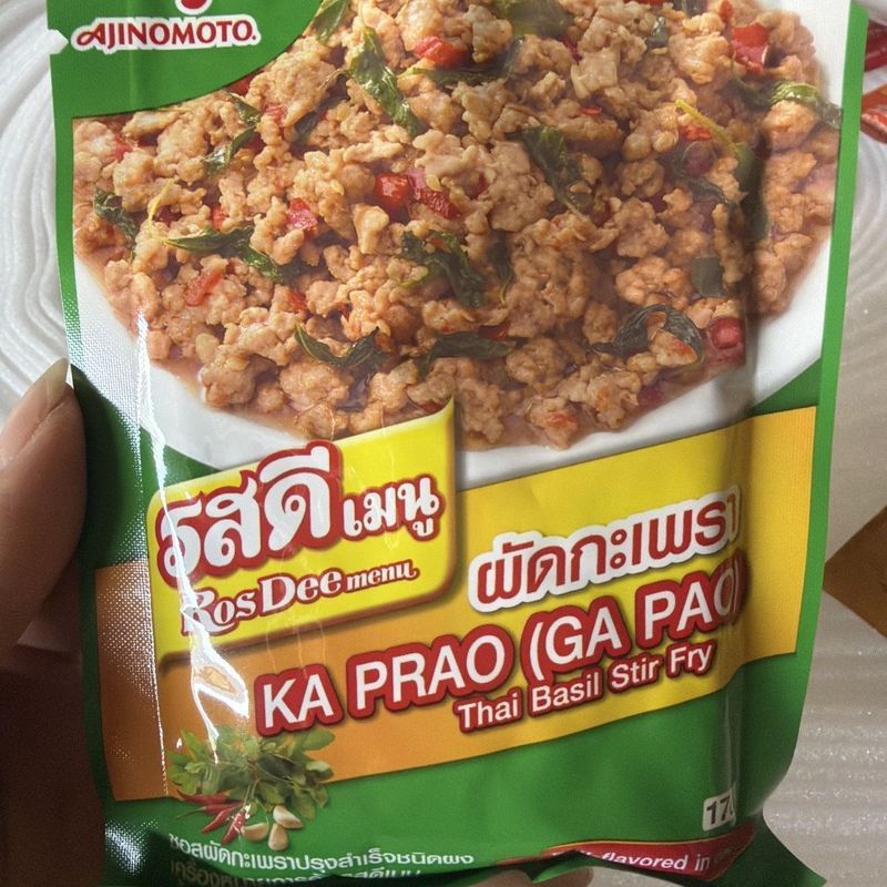 Ajinomoto Phong Cách Thái Ném Lá Basil Cà ri Thịt Nướng Thành Phần Basil Thái Lan Khuấy-Frying Rau T