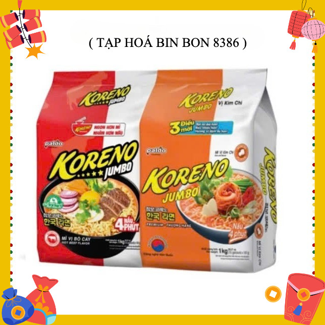 Thùng 100 gói Mì Koreno Jumbo