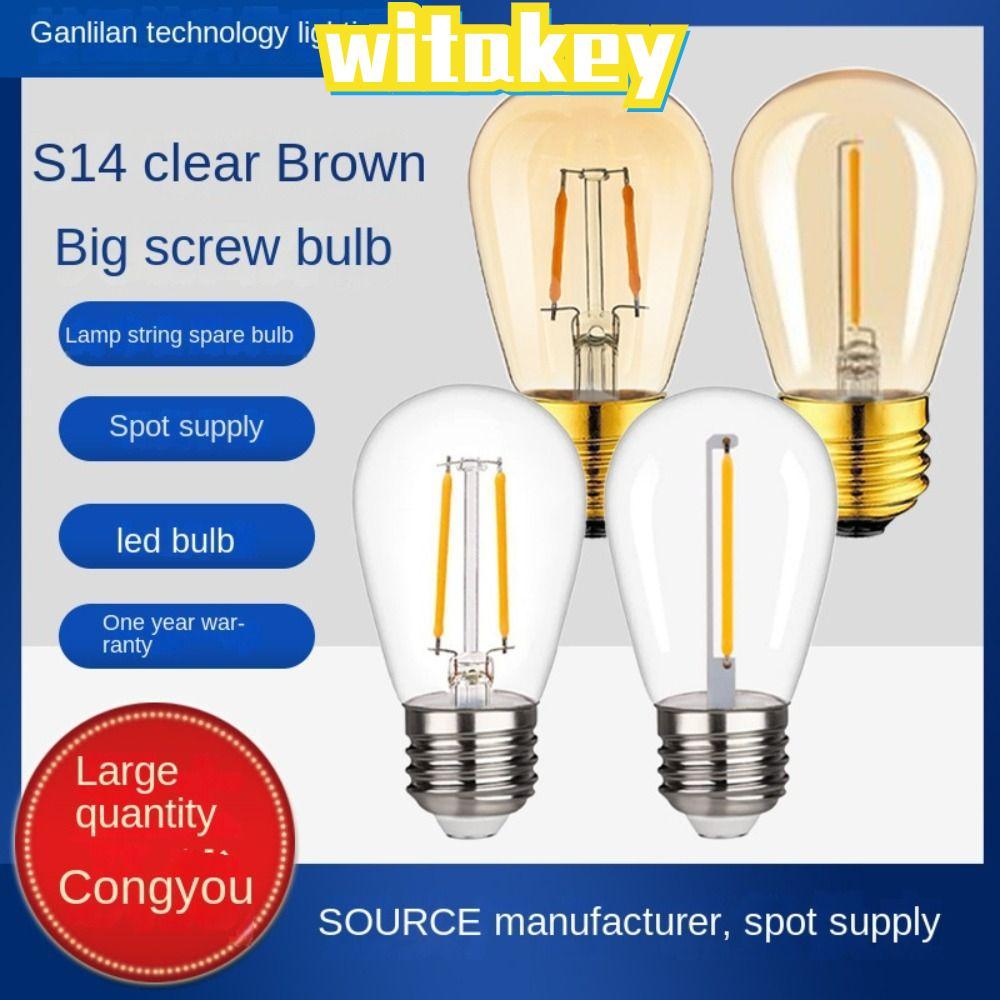 Bóng đèn pha lê WITAKEY, Bóng đèn LED 27 ST45 màu trắng ấm, đèn nến sợi đốt 1W 2W nóng trắng 2700K