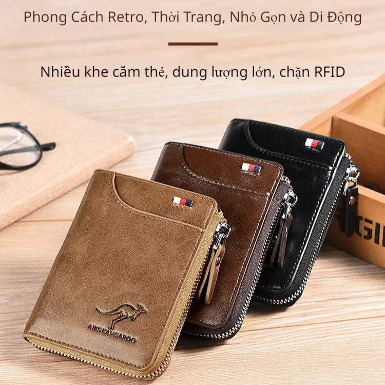 [Anti-Theft Security] Aixi Kangaroo RFID Protected Men's Card Wallet / Slim / Credit Card Holder / A
