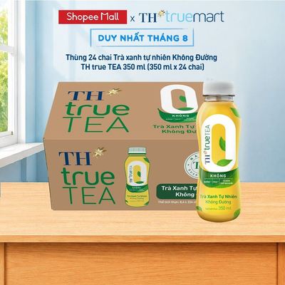 Thùng 24 chai Trà xanh tự nhiên Không Đường TH true TEA 350 ml