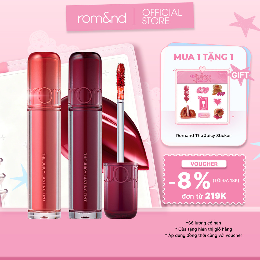 [Rom&nd] Son Tint lì cho môi căng mọng THE JUICY LASTING TINT