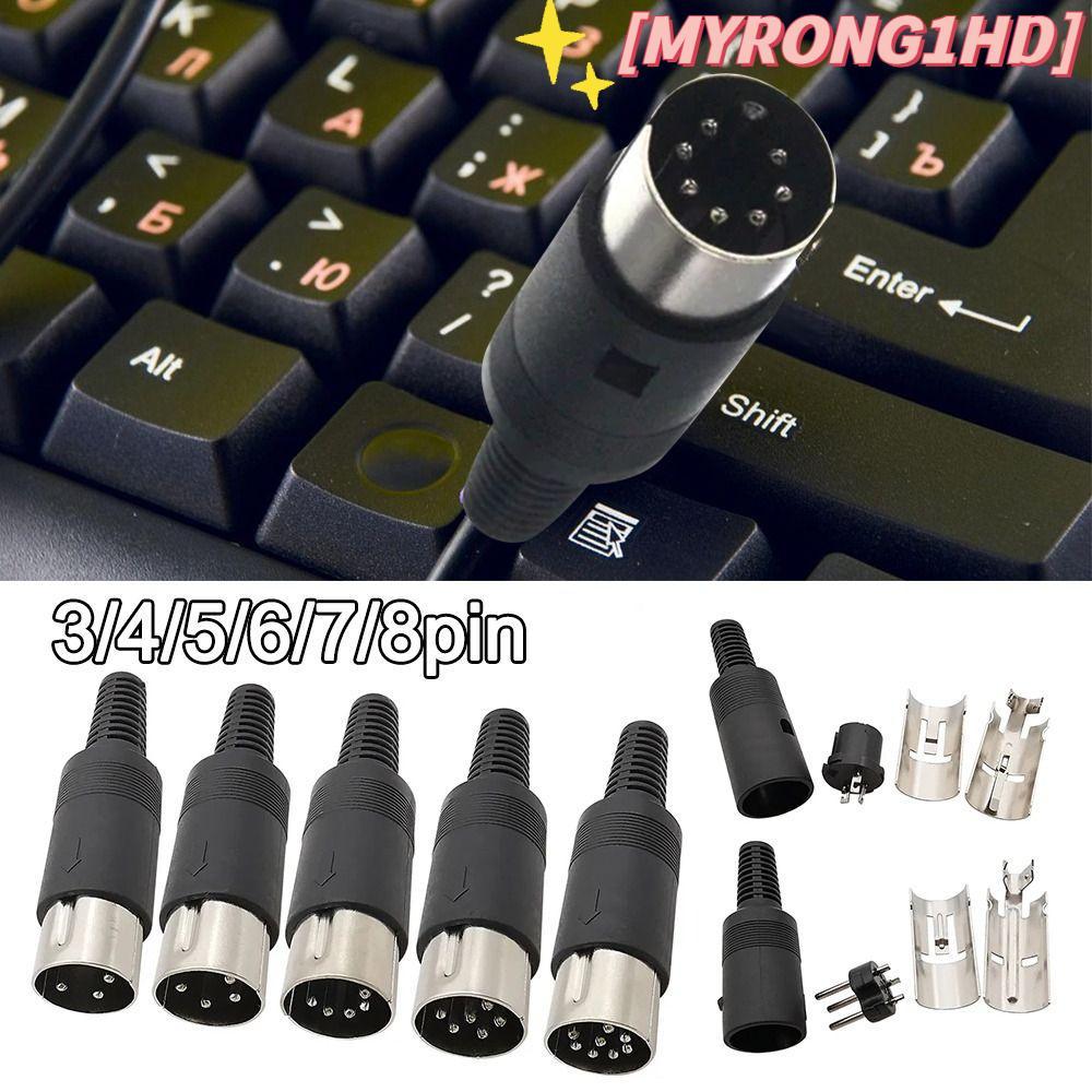 MYRONG1HD Audio AV Connector Adapter, MIDI Nguồn Điện Cắm Khung Xe Cáp DIN Nam Nữ Cắm 3pin 4pin 5pin
