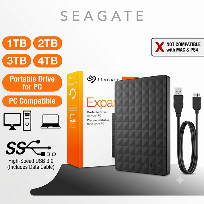 ⚡️ Seagate⚡️ Ổ Cứng HDD  1TB 2TB 4TB Ổ Cứng Expansion 2.5 inch HDD Ổ Cứng Ngoài