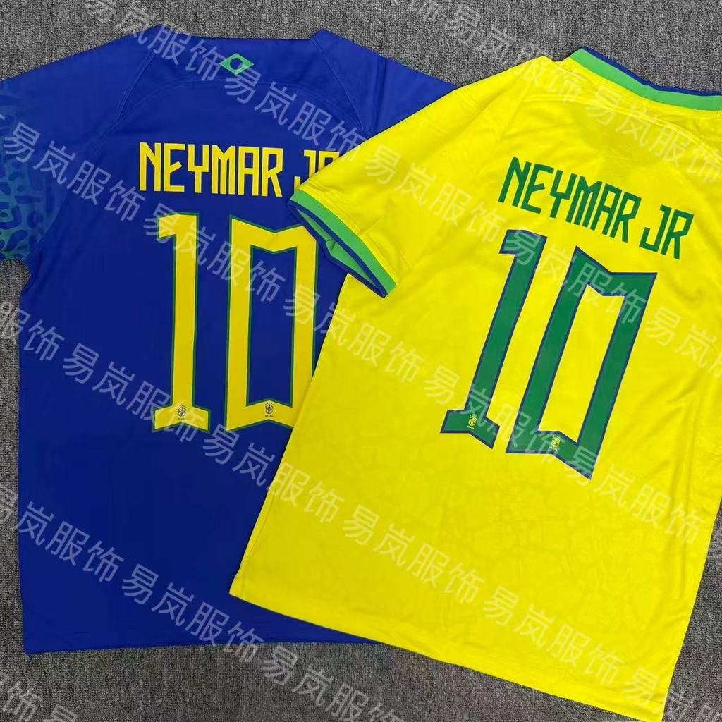 Áo đấu ngắn tay t Brazil 2022 số. 10 Mal Áo Sơ Mi Inner World Cup Mặc Thường Ngày Bóng Đá JZLM