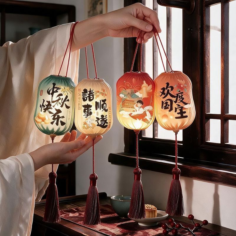 2026年新款中秋节发光灯笼中式古风发光树小挂饰氛围布置装饰挂件8.23 2026 New Mid-Autumn Festival Luminous Lanterns, Chinese Ancient