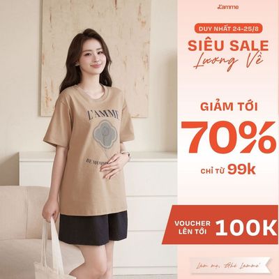Áo Thun Bầu Tulip Tee Phom Rộng Thoải Mái, Áo Phông Nữ Cotton Dày Dặn Đứng Dáng Không Bí Bách - L'amme