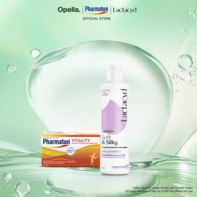 Bộ 1 Thực Phẩm Bảo Vệ Sức Khỏe Pharmaton Vitality Dạng Vỉ Hộp 50 Viên + DDVS Phụ nữ Lactacyd Soft & Silky 250ml