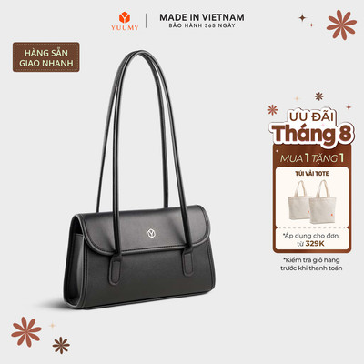 Túi Yuumy (Thời trang nữ cỡ trung nắp gập nhấn viền - Túi đeo vai da Seasand YN272)
