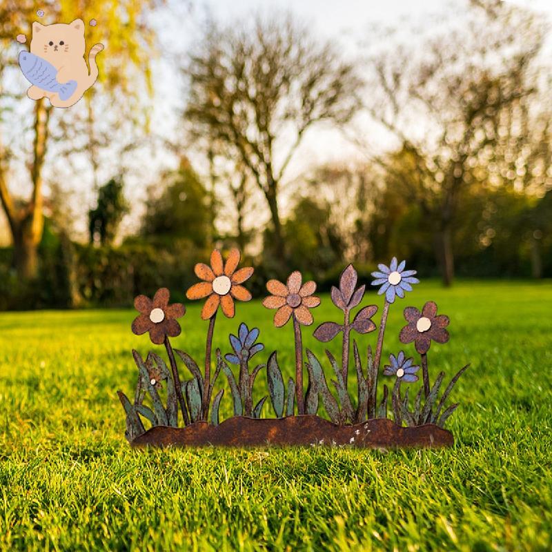 Acrylic phẳng 1 mảnh Phong cách nông thôn Cổ phần sân vườn với thiết kế hoa đầy màu sắc 2D Acrylic R