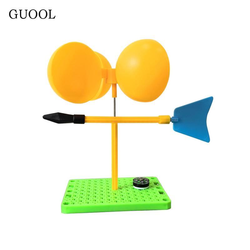 GUOOL Weather Station Model with Compass DIY Combined Wind Vane and Anemometer Kit Anemometer with W