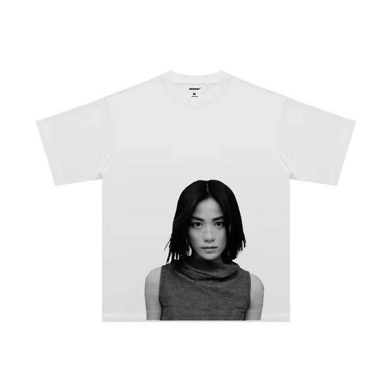 Tribute to Wong Faye Wong Retro Big Head In dáng rộng Street Base Áo thun ngắn tay hợp thời trang