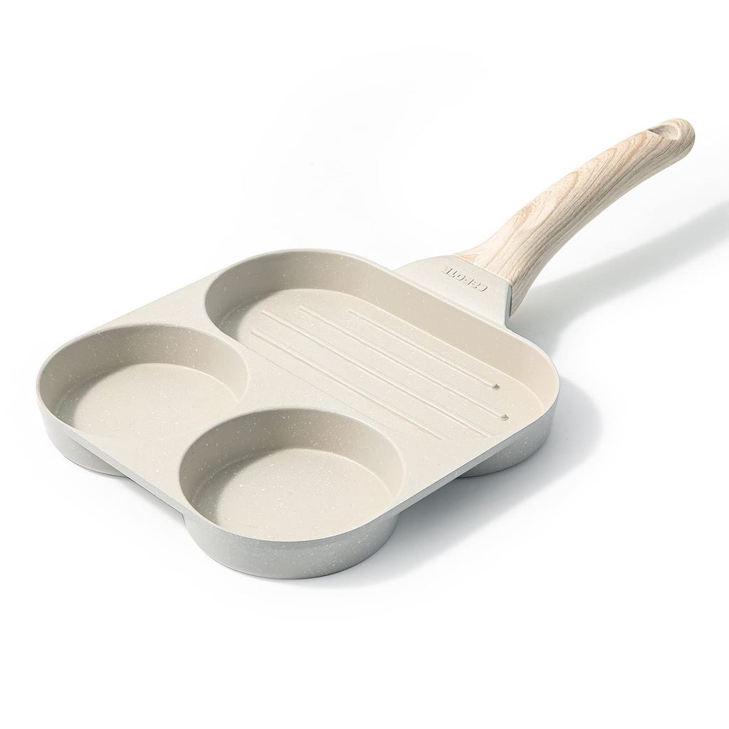 Directly from Japan CAROTE Carote Egg Frying Pan, Divider Pan, 3in1 Two-Hole Circular Frying Pan, IH
