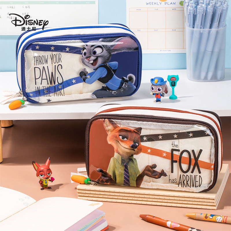 Mới Disney Pencil Case Crazy Animal City Nick Sinh Viên Dung Tích Lớn Văn Phòng Phẩm Túi Đựng Bút Ch