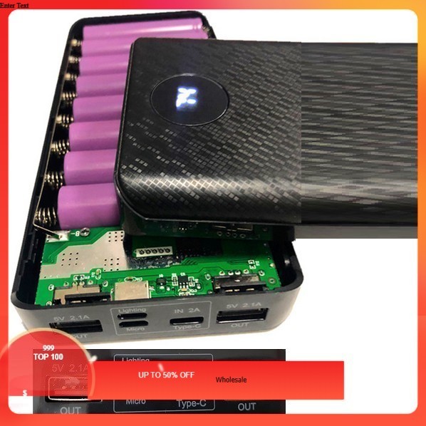 Box sạc dự phòng 8 cell 2A dùng pin 18650 3 đầu vào, box sạc nhanh 2A, mạch sạc dự phòng, mạch sạc p
