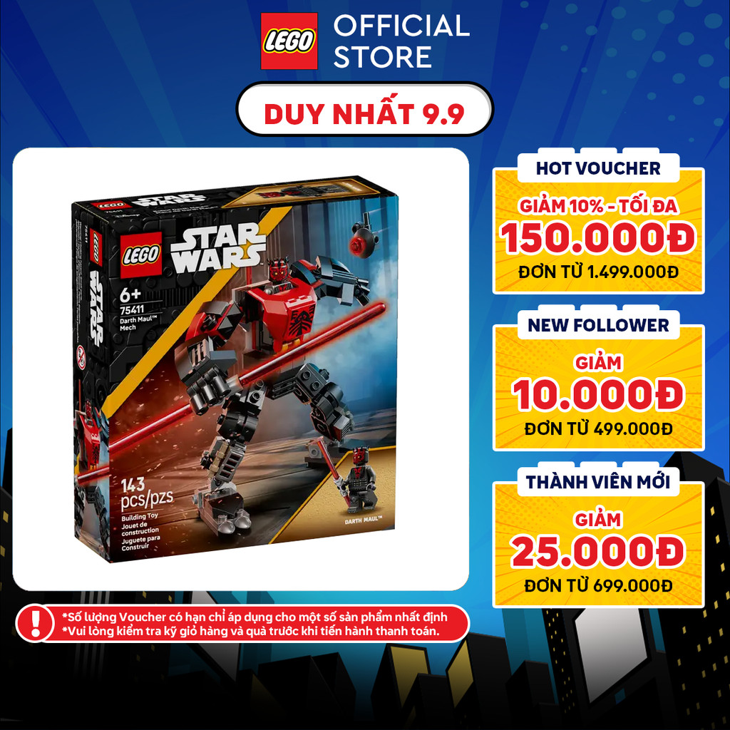 LEGO STAR WARS 75411 Đồ Chơi Lắp Ráp Chiến Giáp Darth Maul™ (143 chi tiết)
