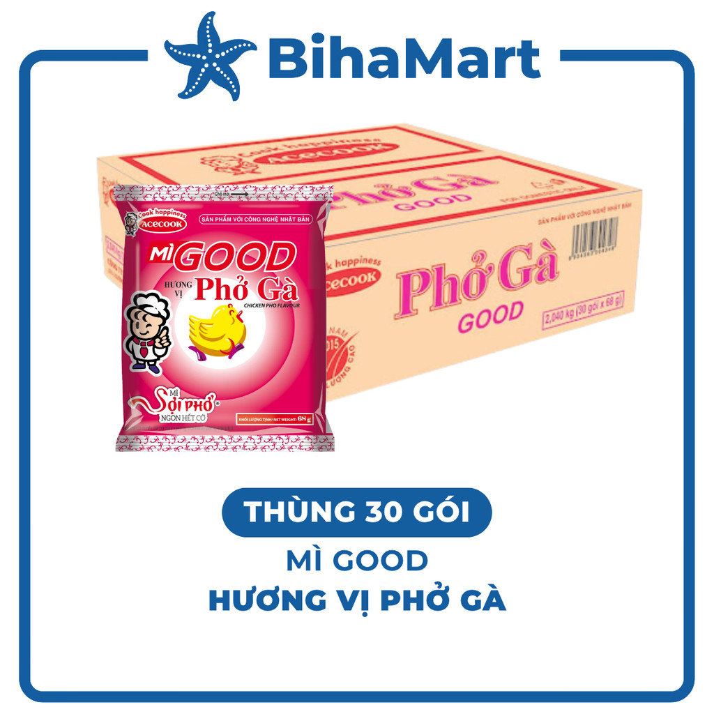 [THÙNG 30 GÓI] - ACECOOK - Mì Good sợi phở hương vị Phở gà, Mì sợi phở Good vị phở gà, Mì Good phở g