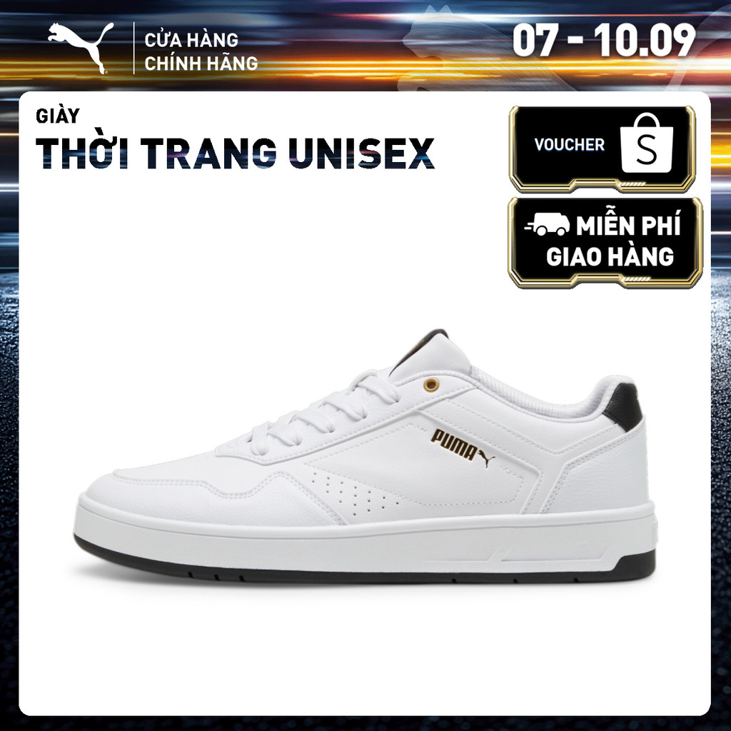 Giày Thể Thao PUMA Unisex Court Classic White-Black-Gold Màu Trắng