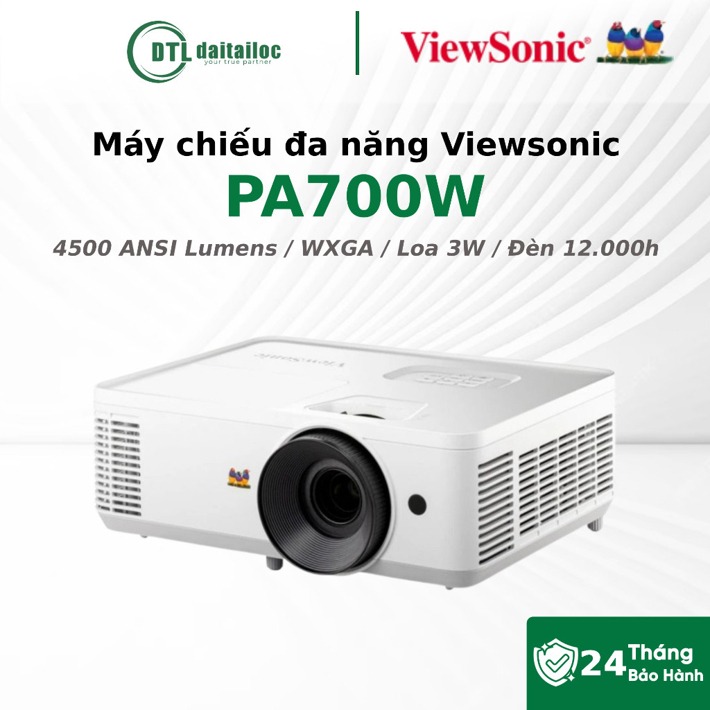 Máy Chiếu ViewSonic PA700W Đa Năng 4500 Lumens Sáng Rõ WXGA | Chính Hãng | Bảo Hành 24 Tháng