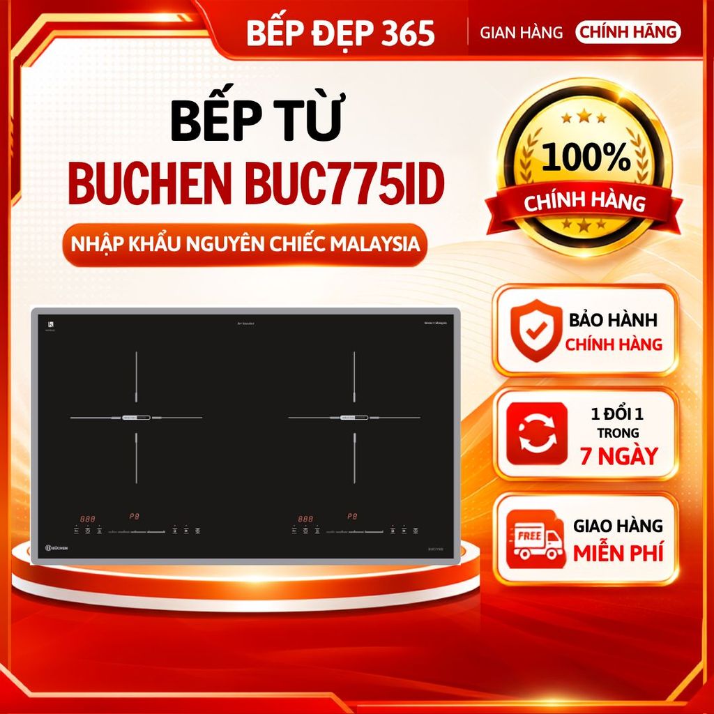 Bếp từ đôi Buchen BUC775ID | Nhập khẩu Malaysia | Bếp từ đôi Buchen | Hàng chính hãng