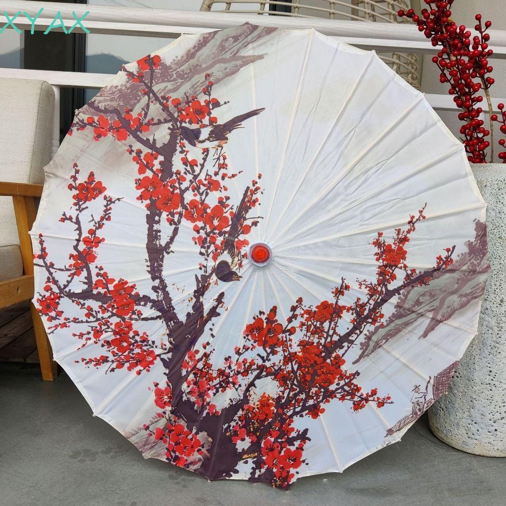 XYAX Ô dù giấy dầu cổ điển XYAX, Ô dù nữ vải lụa gấp phong cách Trung Quốc, Trang trí cổ điển 70 cm 