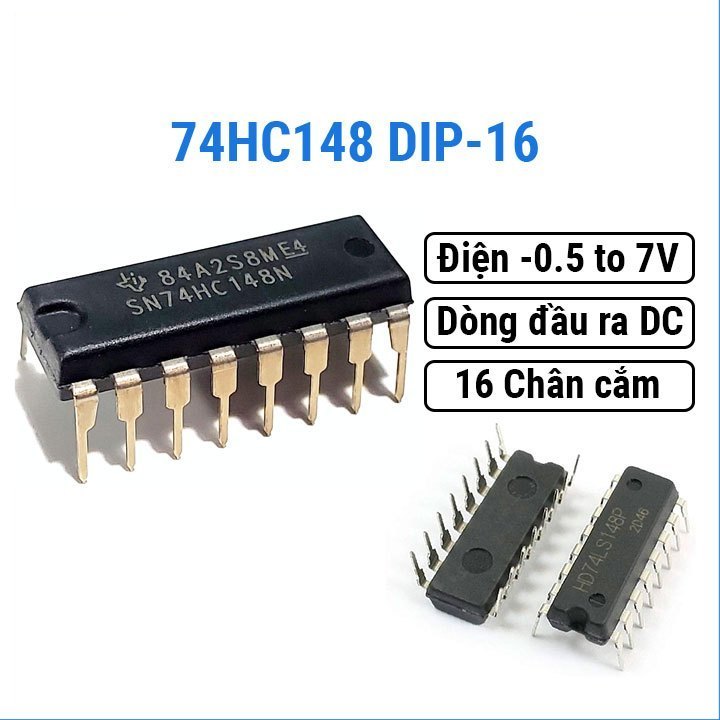 [Điện Tử HP35] Linh kiện 74HC148 chân cắm DIP16