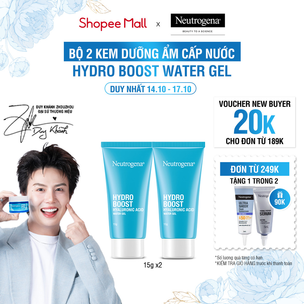 Combo 2 Kem Dưỡng Ẩm Cấp Nước Neutrogena® Hydro Boost Water Gel Mini 15gx2