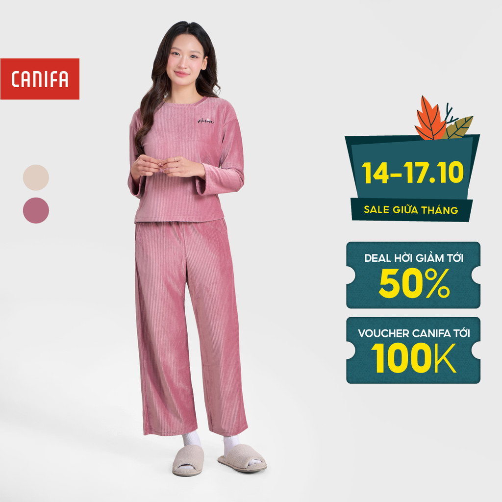 Bộ quần áo nữ dài tay đạt tiêu chuẩn Oeko-Tex CANIFA 6LS25W005