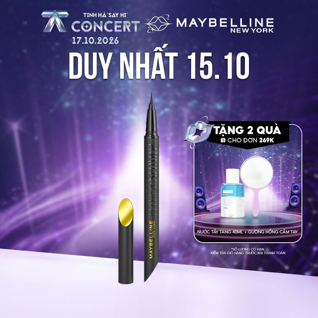 Bút Kẻ Mắt Nước Siêu Sắc Mảnh Maybelline New York Hyper Sharp Liner Extreme Không Lem Trôi 0.4g