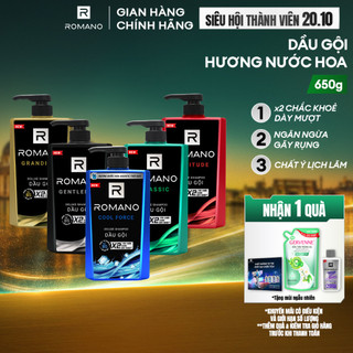 Dầu gội nam Romano hương Nước hoa nam 650g/chai