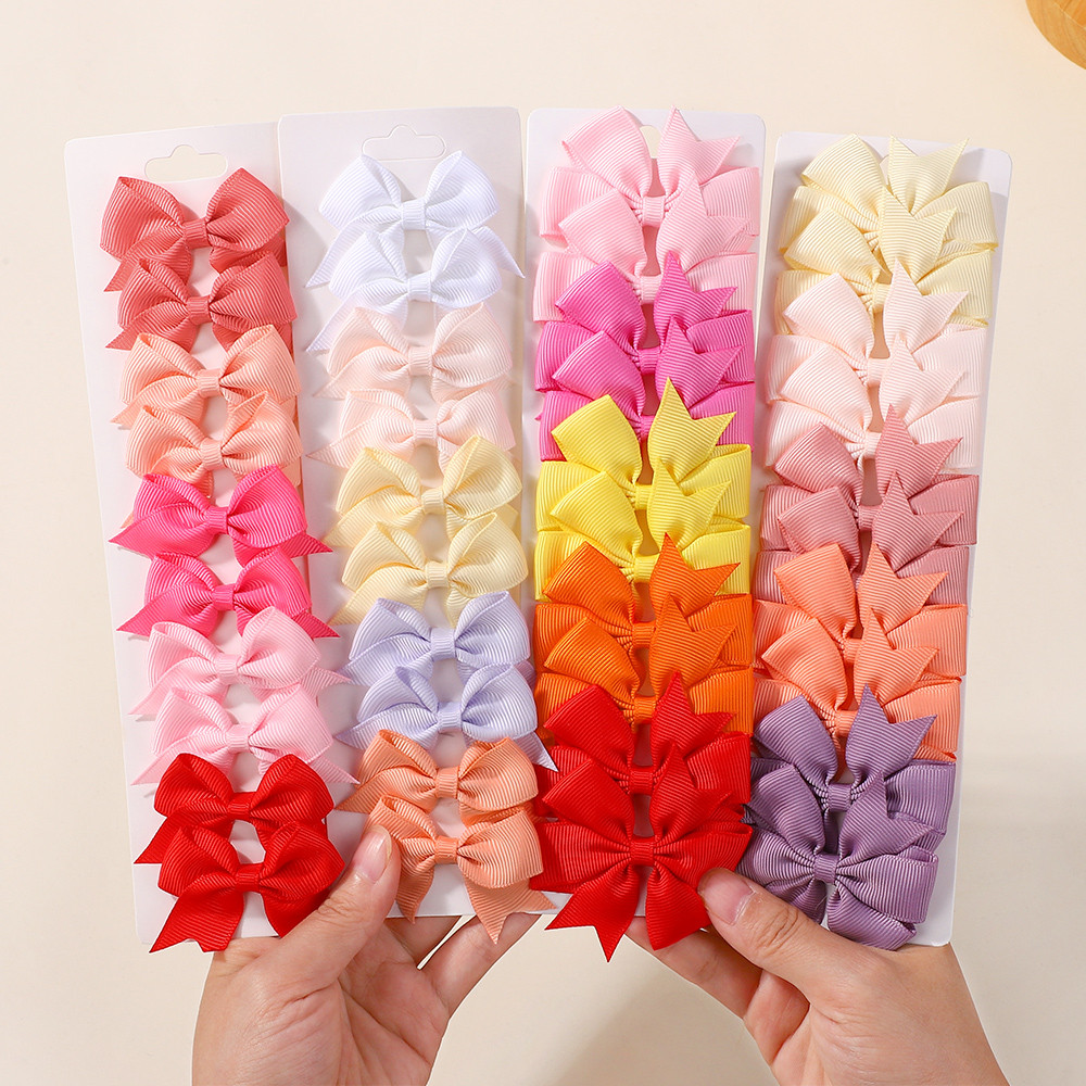 10 Cái / bộ Grosgrain Ruy Băng Mini Nơ Kẹp Tóc Bộ Cho Bé Gái Ngọt Ngào Công Chúa Kẹp Tóc Handmade Trẻ Em Phụ Kiện Tóc