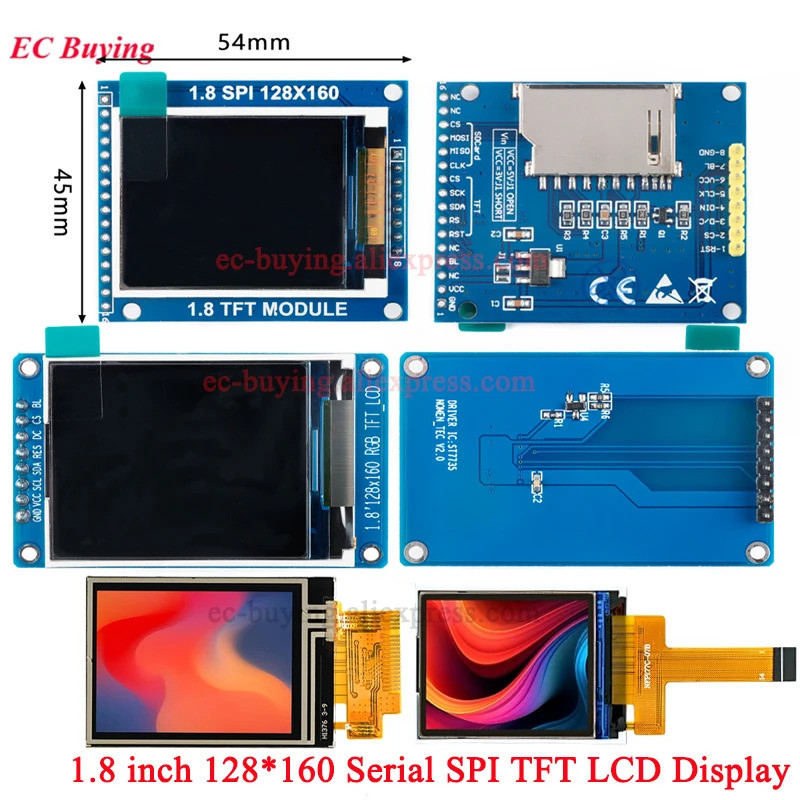 1.8 "1.8 inch 128x160 SPI Màn hình LED LCD TFT Full Color 128 * 160 Module ST7735S 3.3V Thay thế Đầu