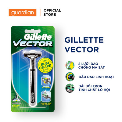 Dao Cạo Râu Gillette Vector - Họp 1 Cán & 1 Lưỡi
