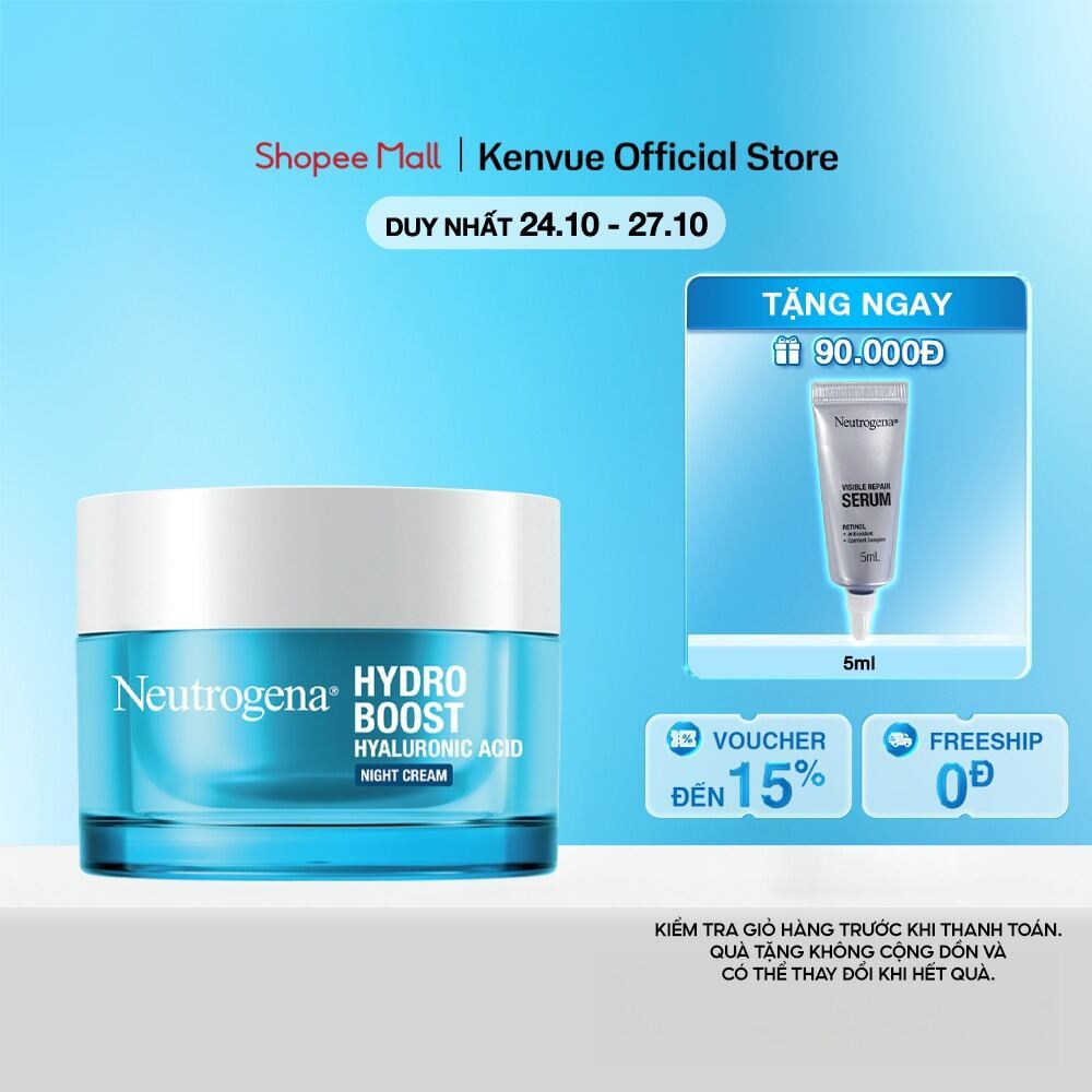 Mặt nạ ngủ Neutrogena® Hydro Boost Hyaluronic Acid Night Cream (50g)