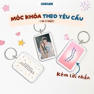 [IN THEO YÊU CẦU] Móc Khoá Thông Điệp In 2 Mặt Theo Yêu Cầu, Móc Khóa In Ảnh Kèm Lời Nhắn