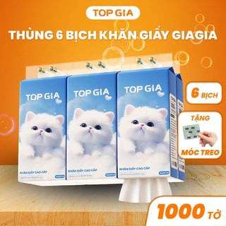 1 bịch khăn Giấy Treo Tường Top Gia, Bịch GiaGia Cao Cấp 1000 Tờ, Bột Giấy Tự Nhiên, An Toàn, Lành Tính