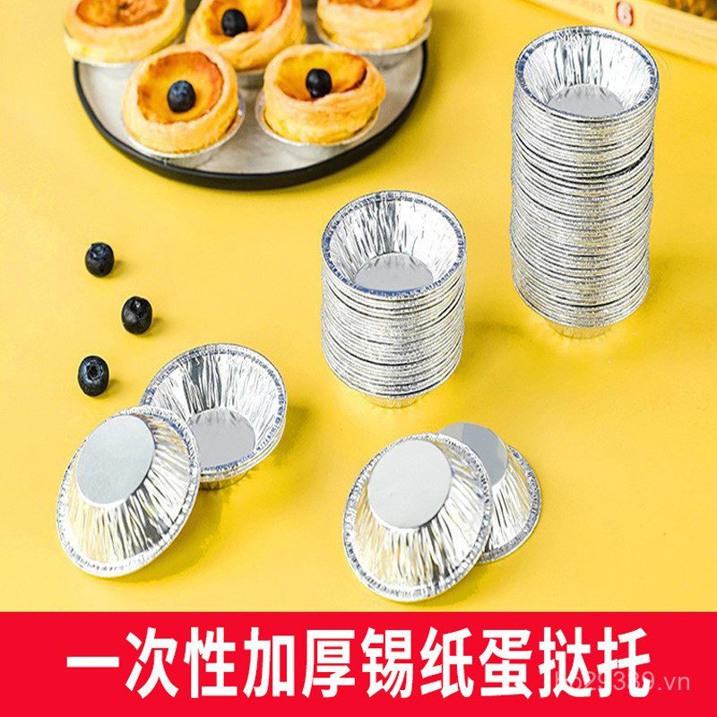 Khuôn Dụng Cụ Làm Bánh Dùng Một Lần Đáy Giữ Trứng Tart Trứng Tart Trứng Tart Cốc Tròn Thiếc Bát Bánh
