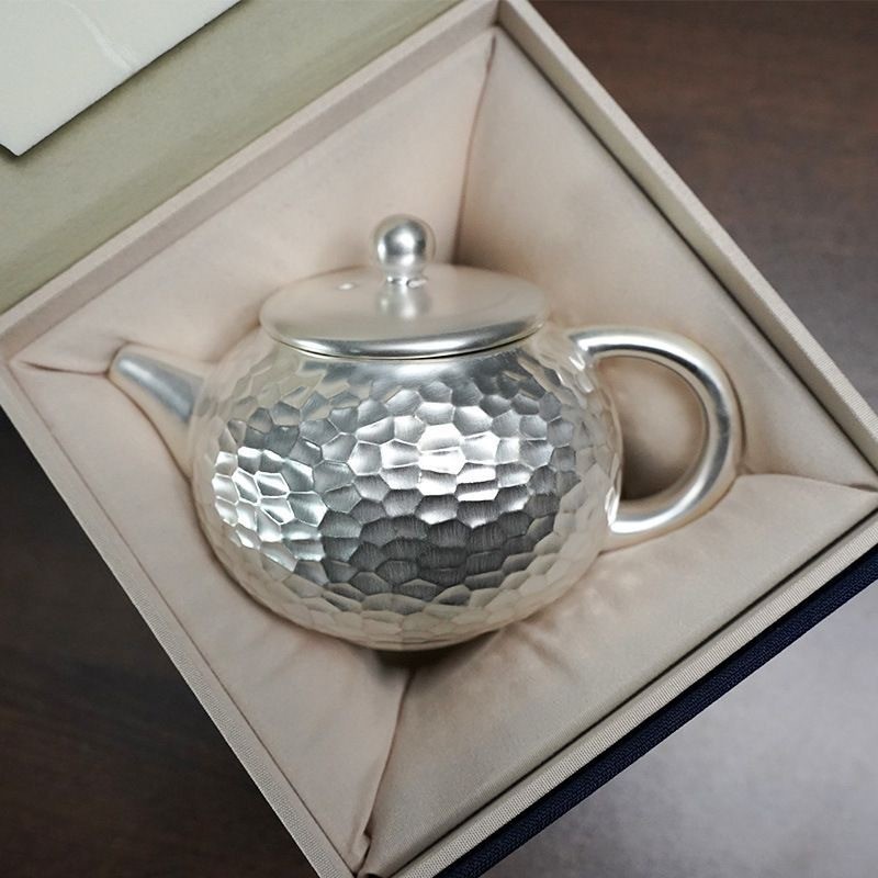 Bộ trà mạ bạc, ấm trà bạc, ấm pha trà Bộ ấm trà gốm sứ bạc sang trọng nhẹ nhàng, một ấm hai chén