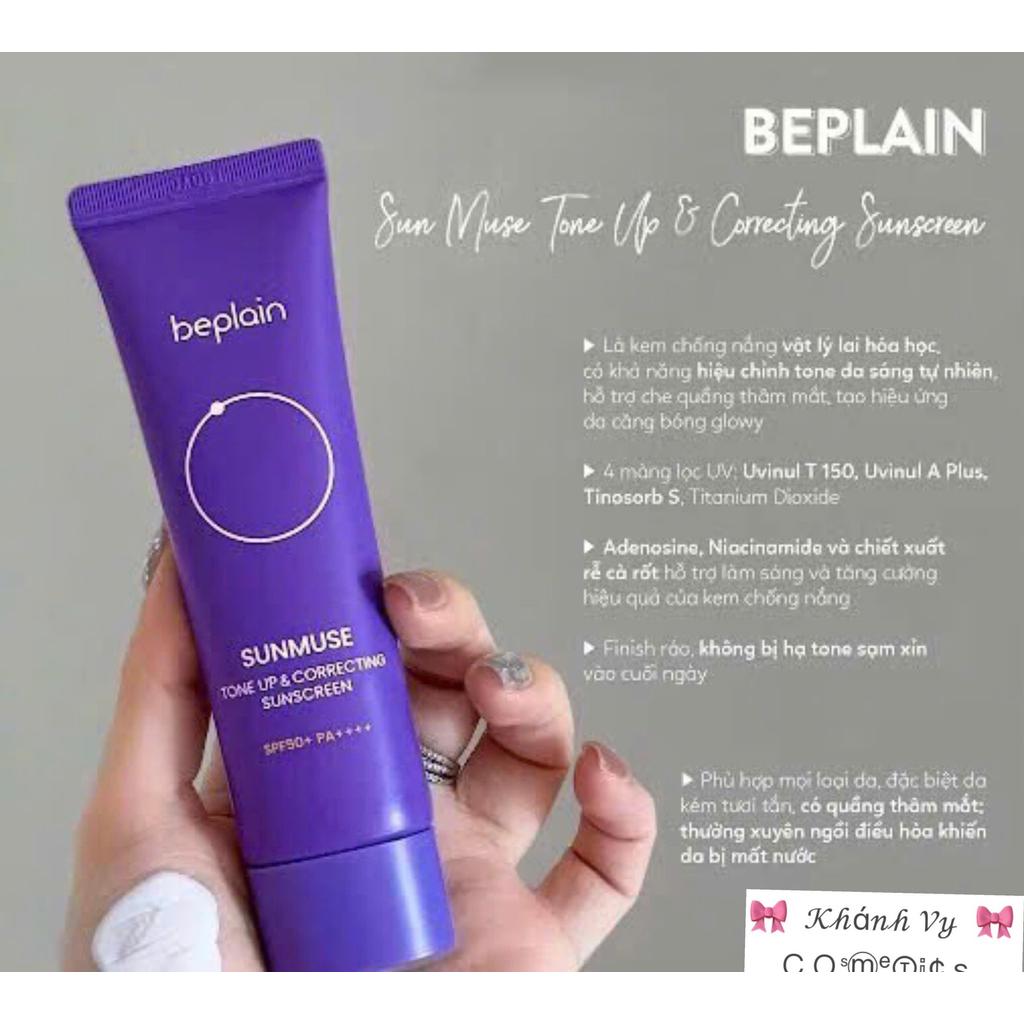 Beplain Kem Chống Nắng Sunmuse Tone-Up & Correcting Sunscreen SPF50+ PA++++ 50ml Tím KCN Nâng Tone  