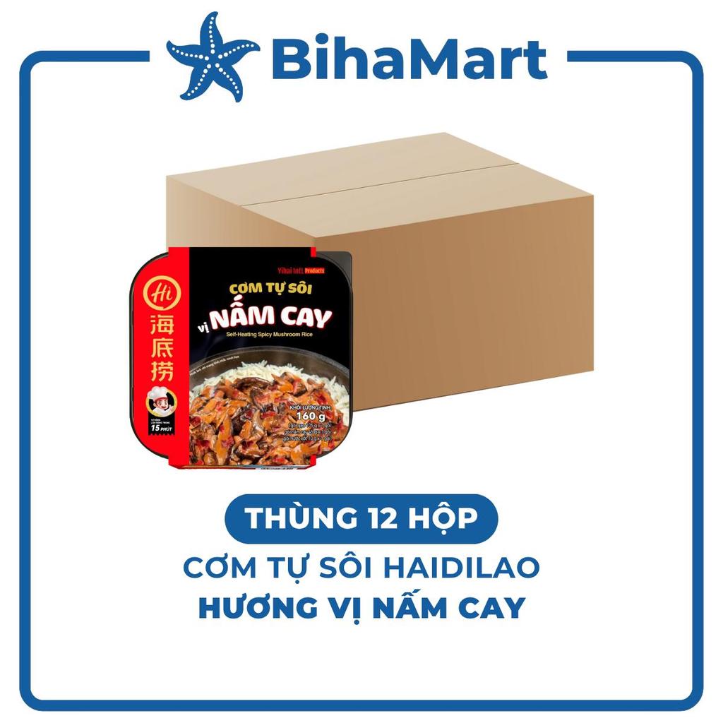[THÙNG 12 HỘP] - YIHAI - Cơm tự sôi Haidilao hương vị Nấm cay, Cơm tự sôi Hadilao Nấm cay (160g/hộp)