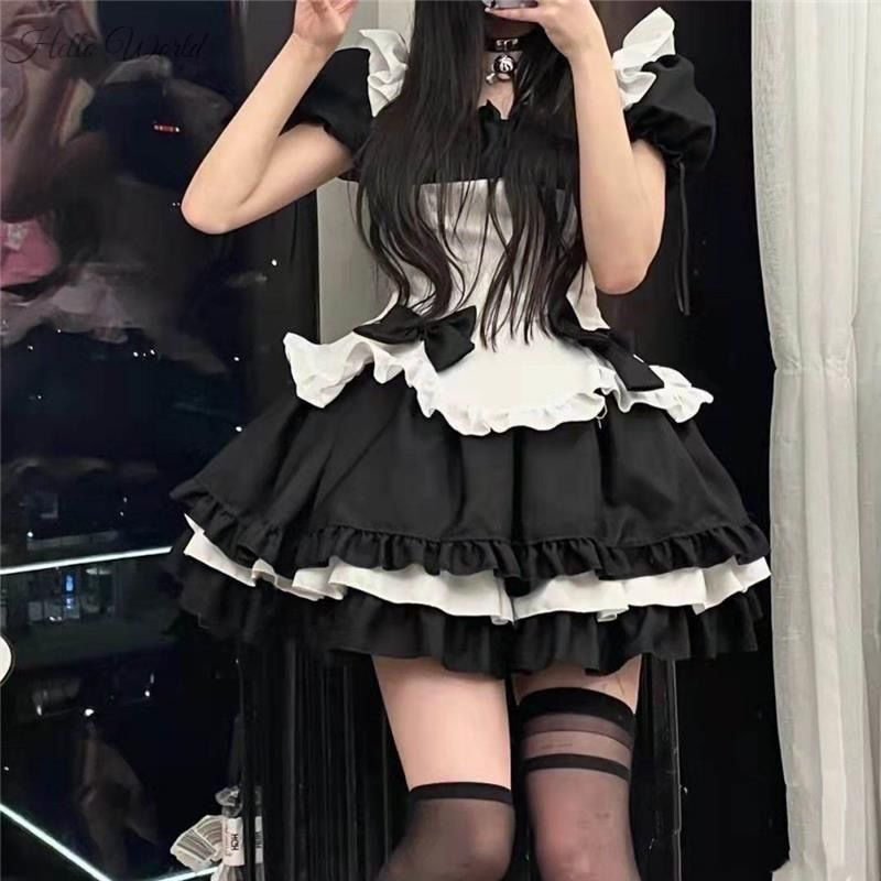 Cosplay Lolita Soft Japanese Girl Style - Màu Đen và Trắng, Thích Hợp Mặc Hằng Ngày
