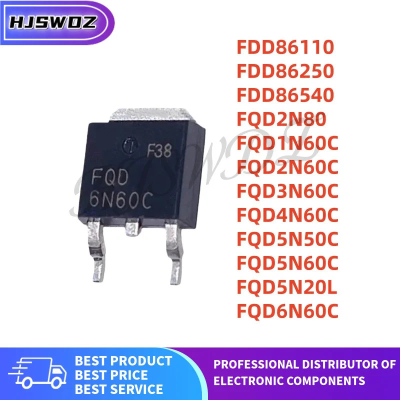 5 Chiếc FQD5N50C FDD86250 FQD6N60C FQD2N60C FQD2N80 FQD3N60C FDD86110 FDD58640 FQD4N60C FQD5N20L FQD