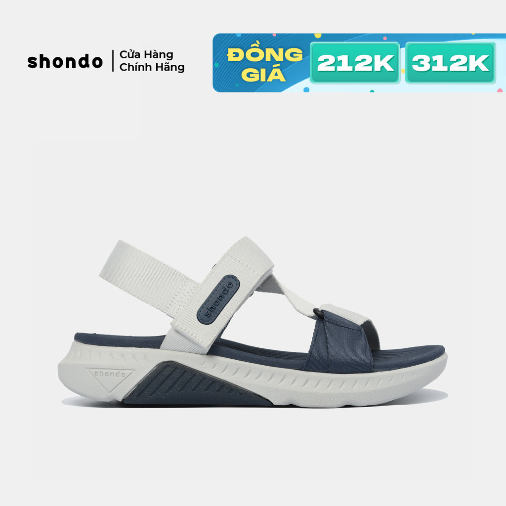 Giày Sandal Nam Nữ Shondo F7R Quai Chéo Thể Thao Đi Học Đi Chơi Xám Rêu Xanh Dương F7R2435
