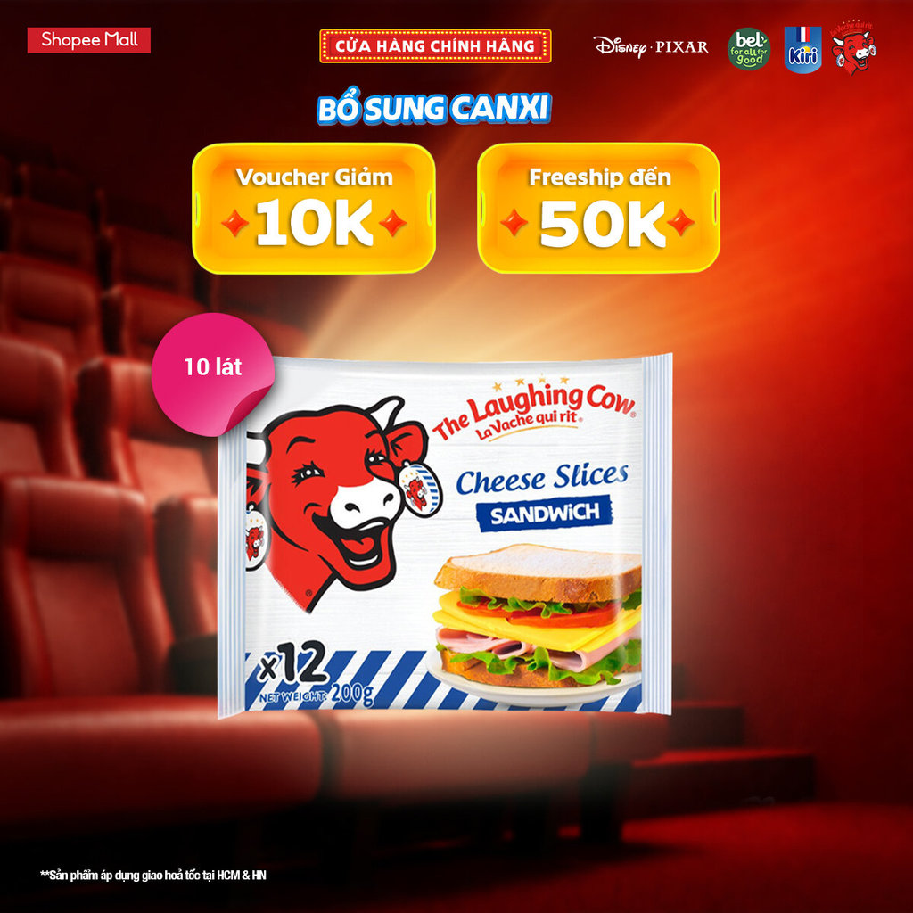 Phô mai Lát Con Bò Cười Sandwich - 32c (200G)