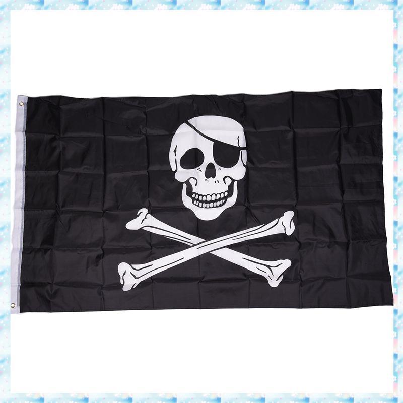 [R Q M U] Pirate FLAG Skull and Crossbones Jolly Rodger Kích thước lớn 5x3 '