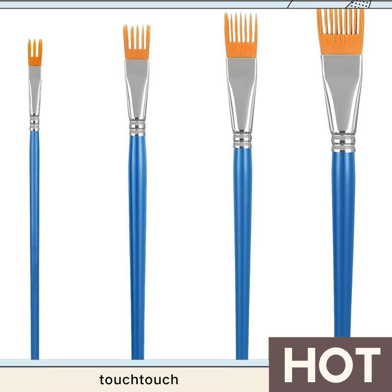 Bộ lược cọ sơn 4 cọ vẽ cho sơn acrylic Bàn chải lược phẳng chuyên nghiệp dành cho tranh acrylic, dầu