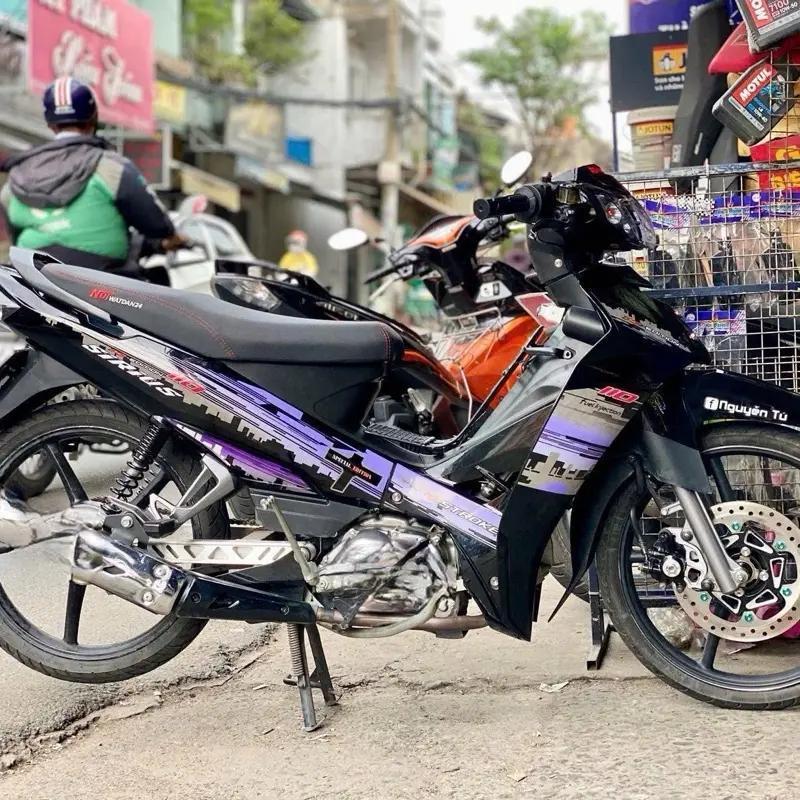 tem rời dán cho xe sirius 110cc/50cc mẫu tem city đen xám tím  Nhãn dán