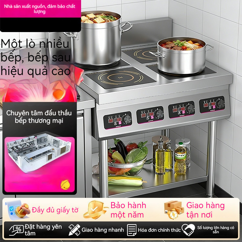 Bếp từ bốn đầu giá đỡ inox, bếp điện công suất cao đứng-multi-eye induction cooker